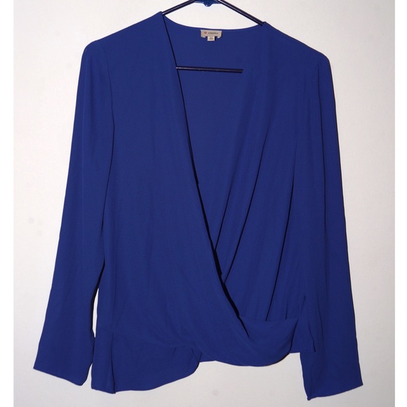 Daniel Cremieux Tops - Cobalt blue asymmetrical top